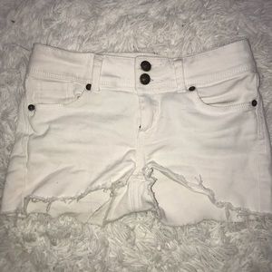 dELiA*s White Denim Shorts with Frayed Edge